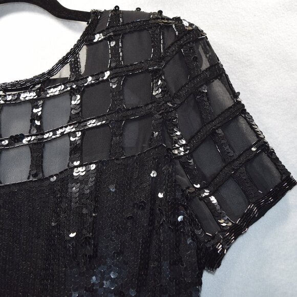 Matita Fine Women's Size 8 BLACK Fashions Silk Sequin Dress Worn Once - Picture 4 of 8